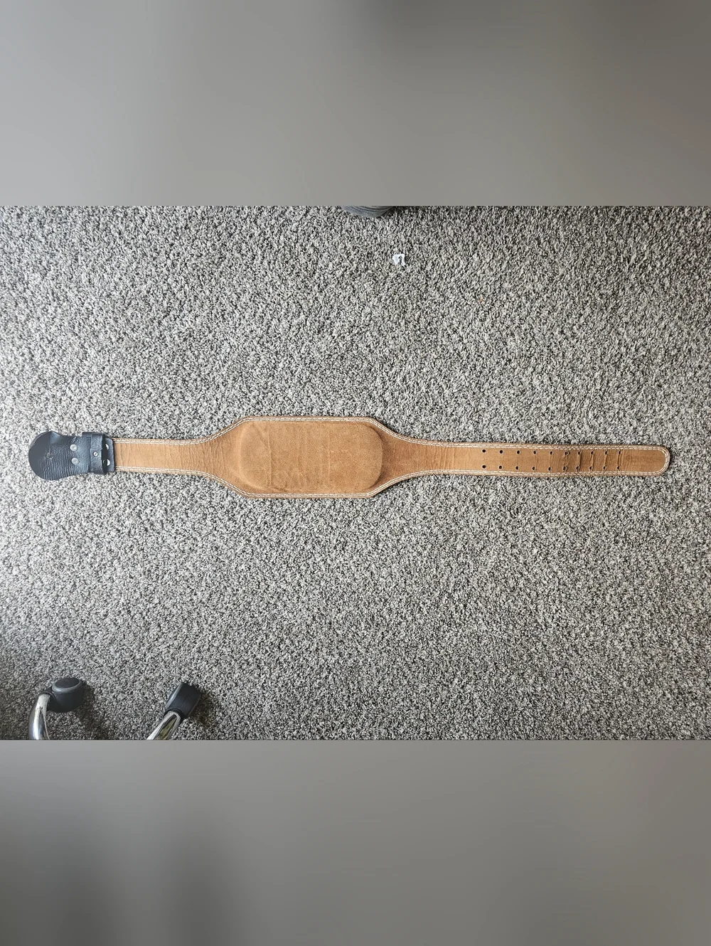 TRY & DO Black Leather Weightlifting Belt